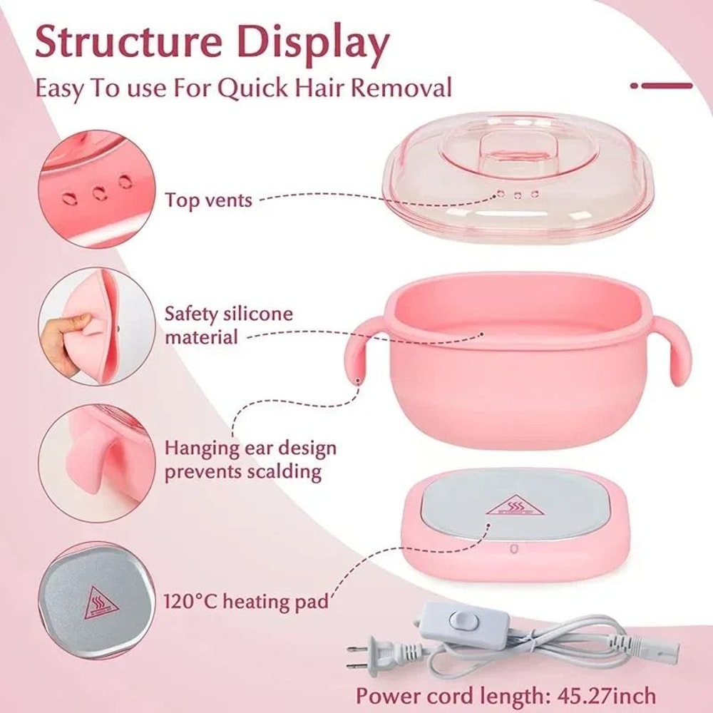 Portable Foldable Wax Heater Machine Silicone Wax Warmer For Hair Removal 400ML Travel Wax Pot 5