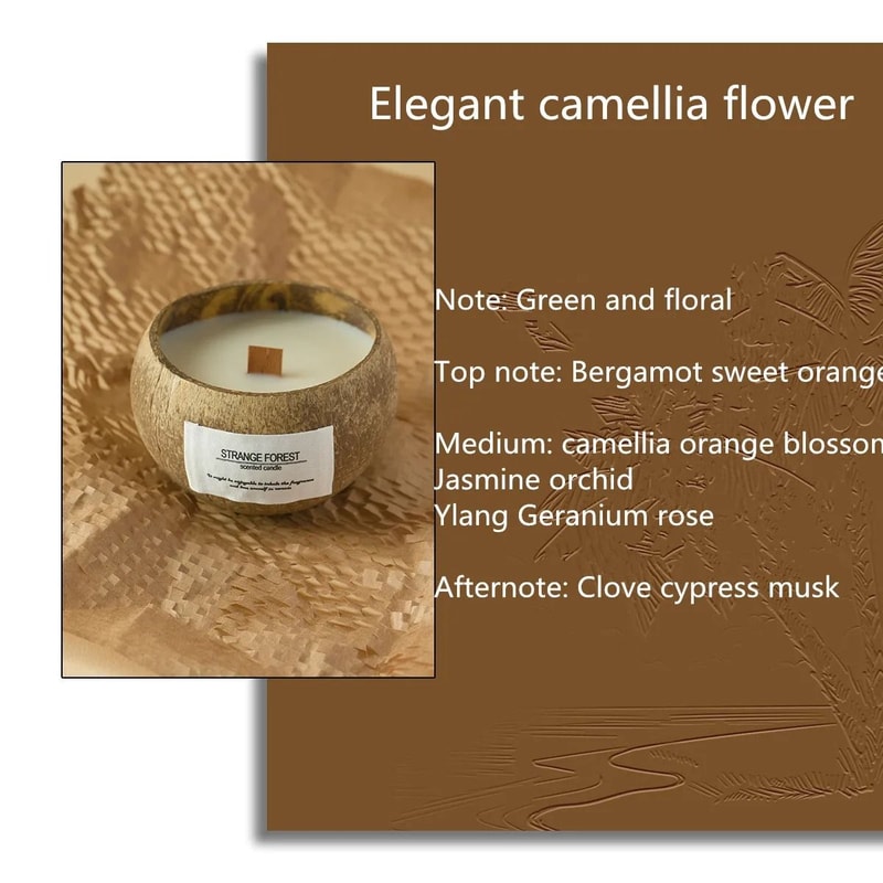 Handmade Coconut Shell Candle Natural Soy Wax Aromatherapy Candle For Home Decor And Gifts 6