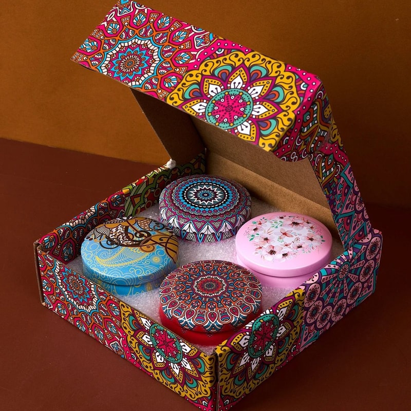 Vintage Scented Candle Gift Set Soy Wax Flower Fragrance Candle Jars For Home Decor 3