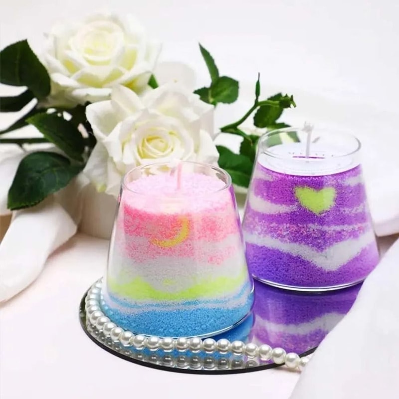 Colorful Sand Wax Candle Making Kit DIY Granulated Wax Candle Craft Set 5