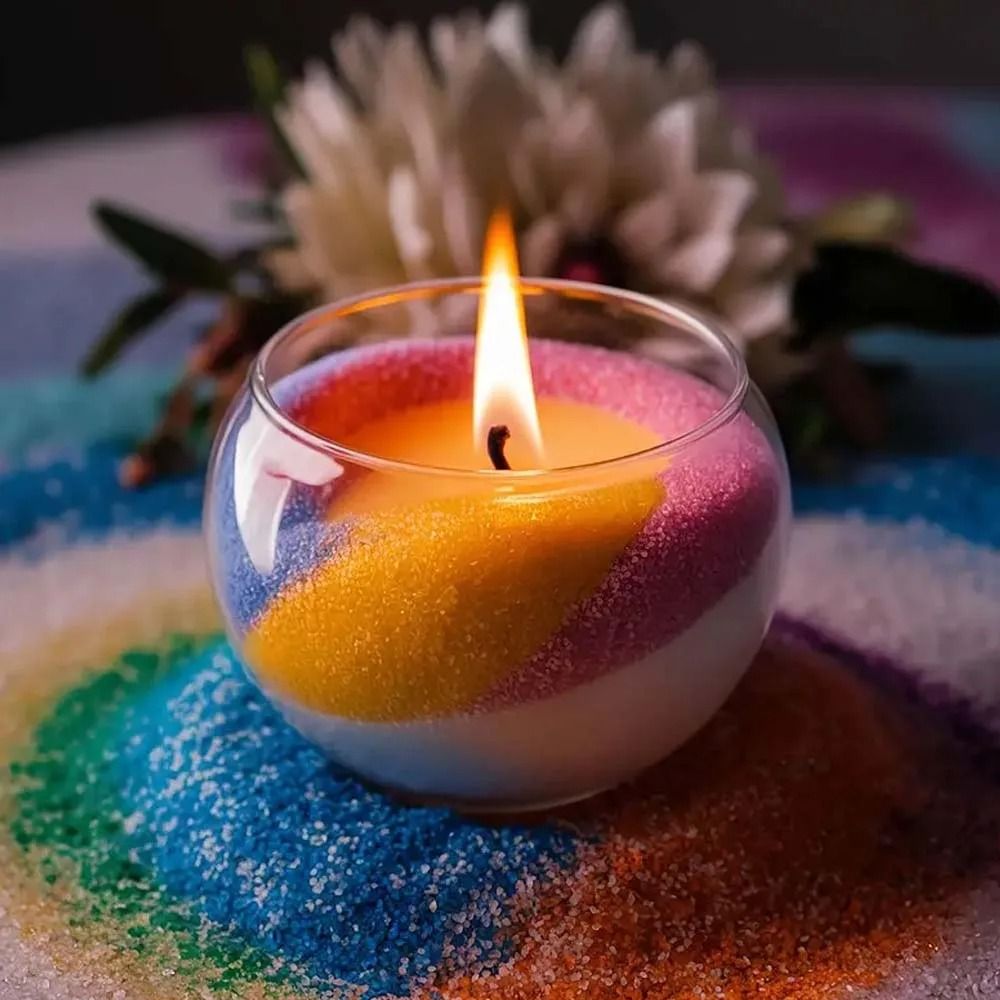 Colorful Sand Wax Candle Making Kit DIY Granulated Wax Candle Craft Set 0