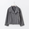 Elegant Womens Grey Belted Wool Coat Double Breasted Long Winter Peacoat 14