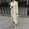 Elegant Womens Grey Belted Wool Coat Double Breasted Long Winter Peacoat 6