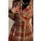 Classic Womens Plaid Wool Coat Double Breasted Loose Fit Autumn Winter Jacket 2