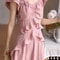 MISHOW Pink Summer V Neck Dress Flying Sleeve Holiday Dress For Women 5