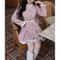 Y2K Vintage Belt Mini Dress Pink Pleated Kawaii Party Dress For Women 4
