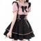 Sweet Lolita Two Piece Dress Set Doll Collar Blouse And High Waist A Line Skirt 2
