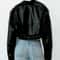 BBWM Oversized Faux Leather Biker Jacket Vintage Moto Style Belted Short Jacket For Women 3