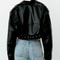 BBWM Oversized Faux Leather Biker Jacket Vintage Moto Style Belted Short Jacket For Women 3