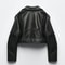 BBWM Oversized Faux Leather Biker Jacket Vintage Moto Style Belted Short Jacket For Women 7
