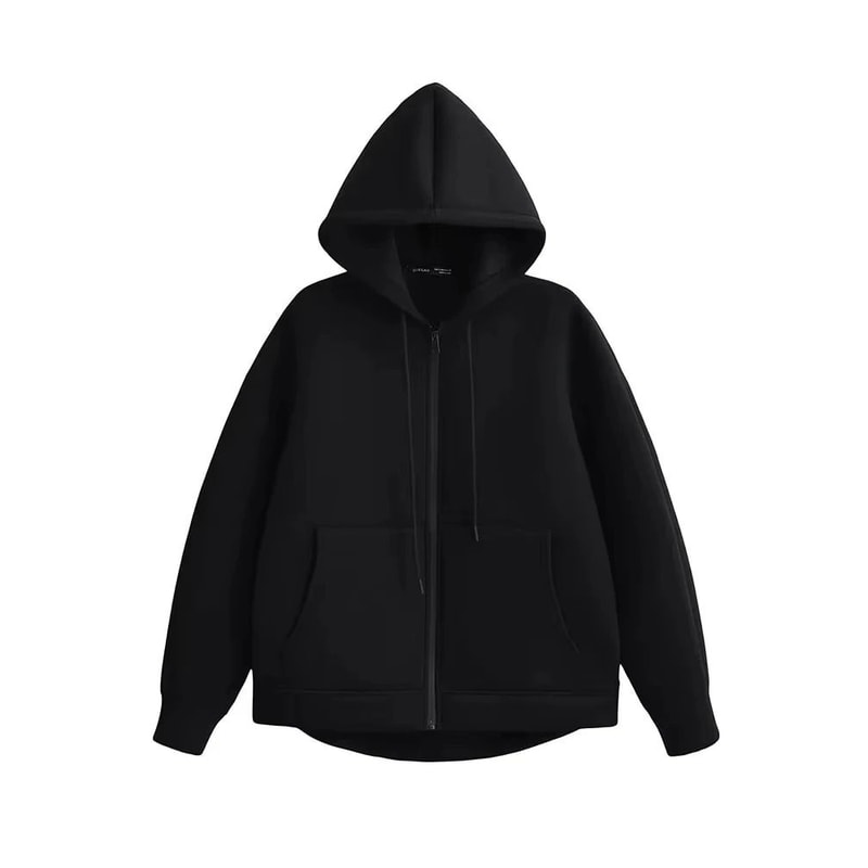 HH Oversized Zip Hoodie Jacket Womens Loose Fit Streetwear Hooded Sweatshirt Coat 1