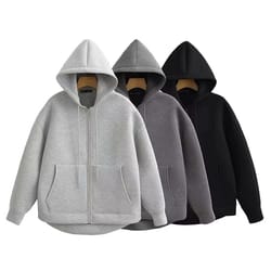 hh oversized zip hoodie jacket womens loose fit streetwear hooded sweatshirt coat
