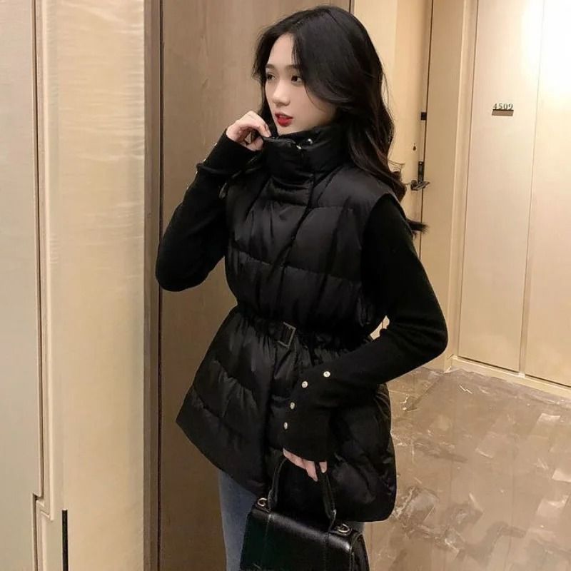 Warm Natural Down Puffer Vest Women Lightweight Sleeveless Winter Jacket 7