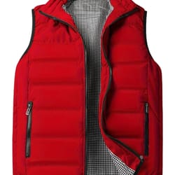 mens windproof puffer vest warm sleeveless winter gilet jacket
