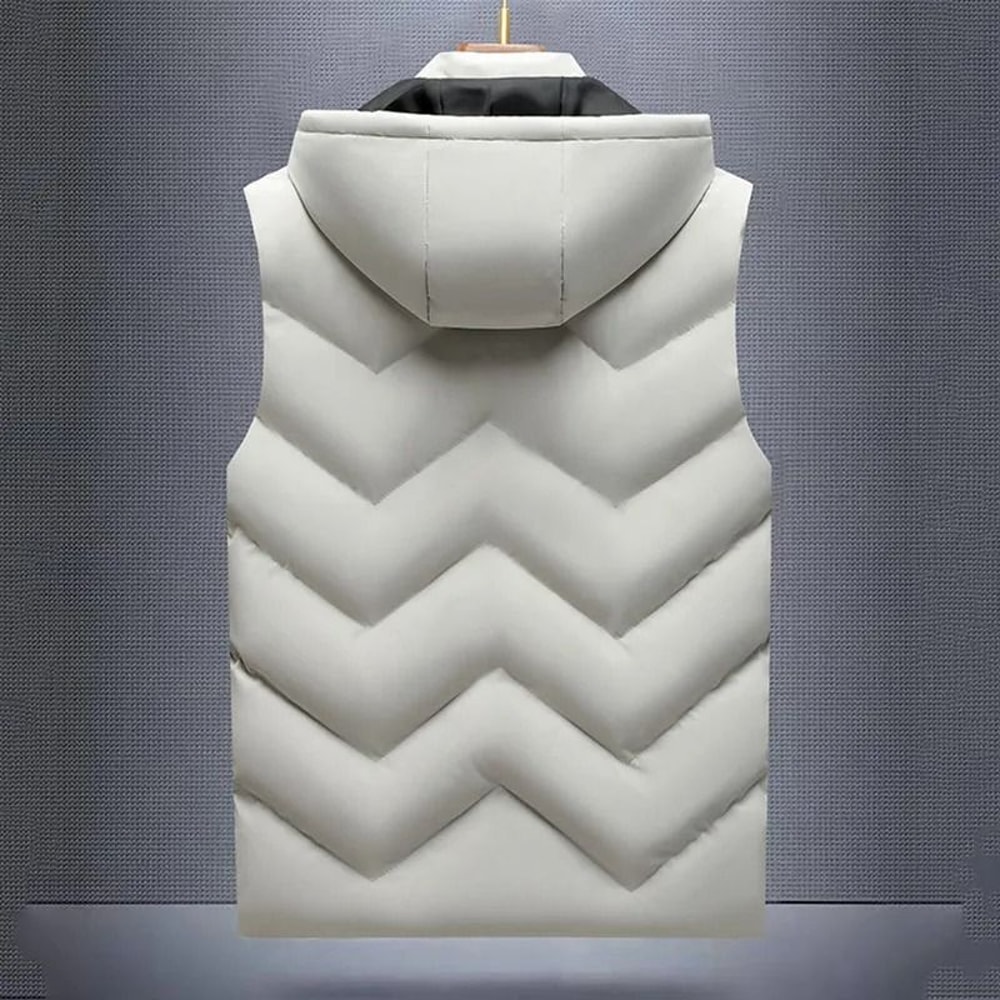 Mens Waterproof Hooded Puffer Vest Detachable Hood Winter Sleeveless Jacket 9