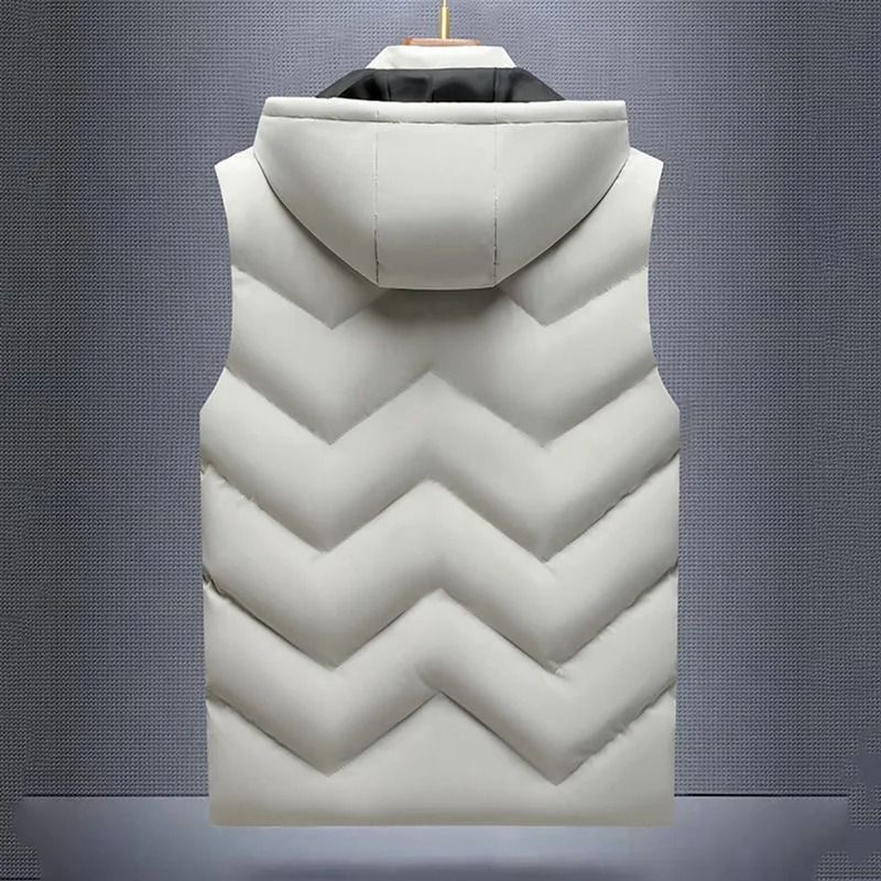 Mens Waterproof Hooded Puffer Vest Detachable Hood Winter Sleeveless Jacket 9