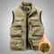 Mens Fleece Work Vest Windproof Multi Pocket Sleeveless Utility Jacket 0