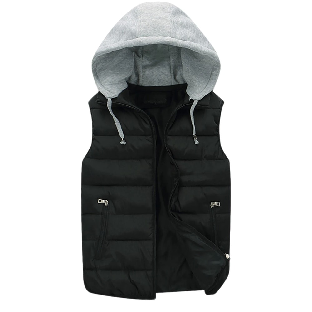 Mens Hooded Winter Vest Lightweight Thermal Sleeveless Jacket 10