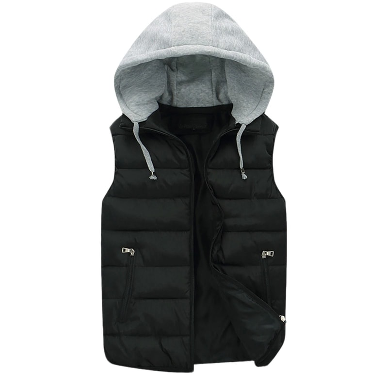 Mens Hooded Winter Vest Lightweight Thermal Sleeveless Jacket 10