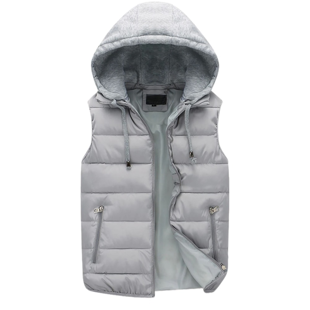 Mens Hooded Winter Vest Lightweight Thermal Sleeveless Jacket 3