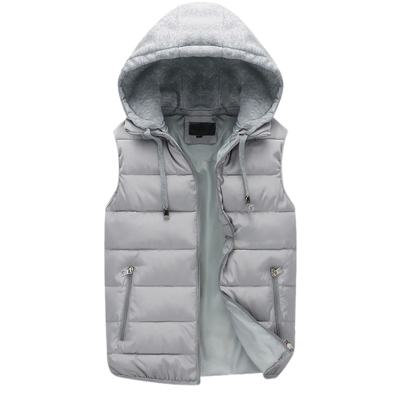 Mens Hooded Winter Vest Lightweight Thermal Sleeveless Jacket 3