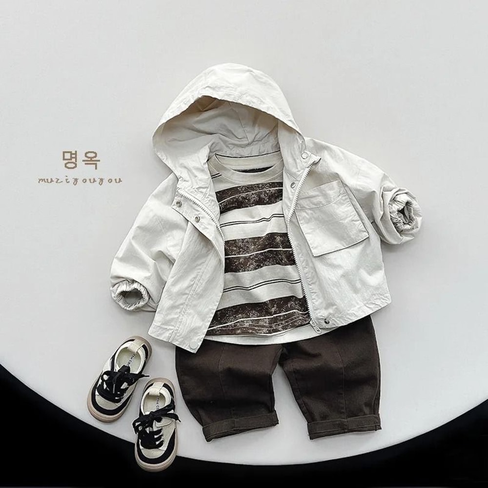 Kids Boys Hooded Windbreaker Jacket Lightweight Cotton Spring Autumn Coat 7