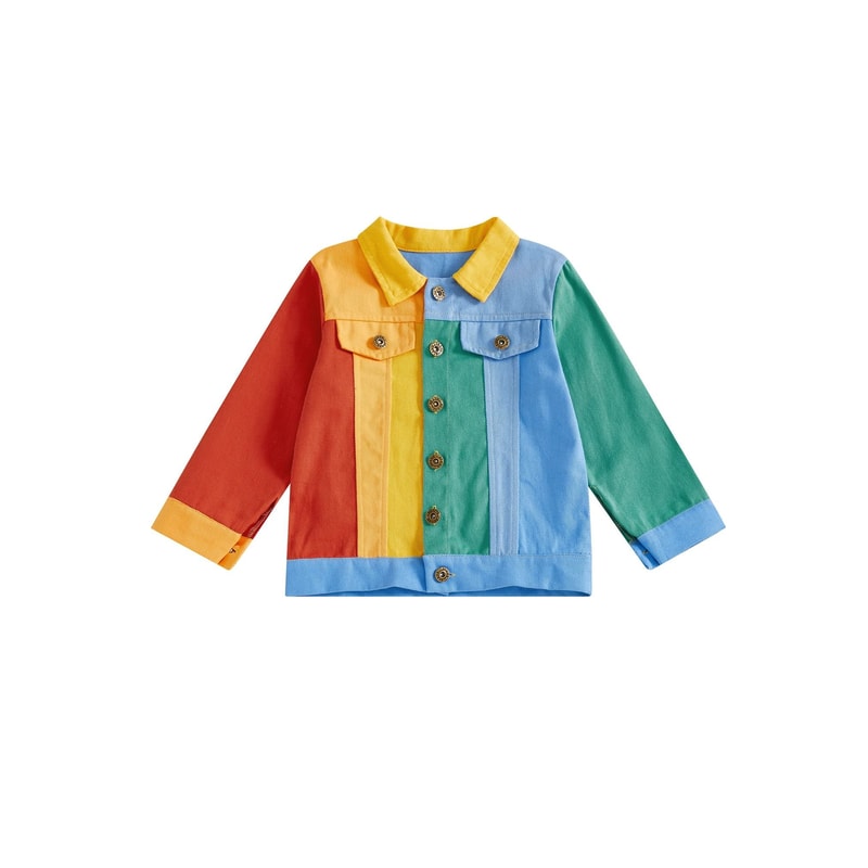 Kids Color Block Windbreaker Jacket Lightweight Hooded Jacket For Boys And Girls 1