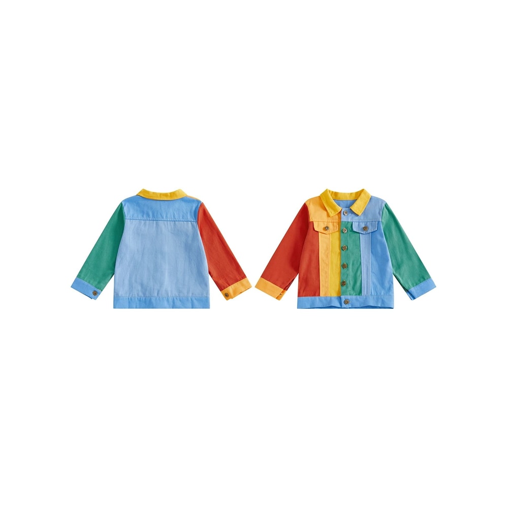 Kids Color Block Windbreaker Jacket Lightweight Hooded Jacket For Boys And Girls 2