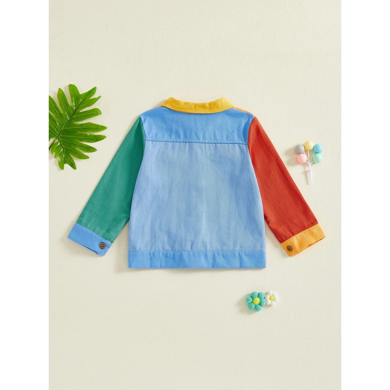 Kids Color Block Windbreaker Jacket Lightweight Hooded Jacket For Boys And Girls 3