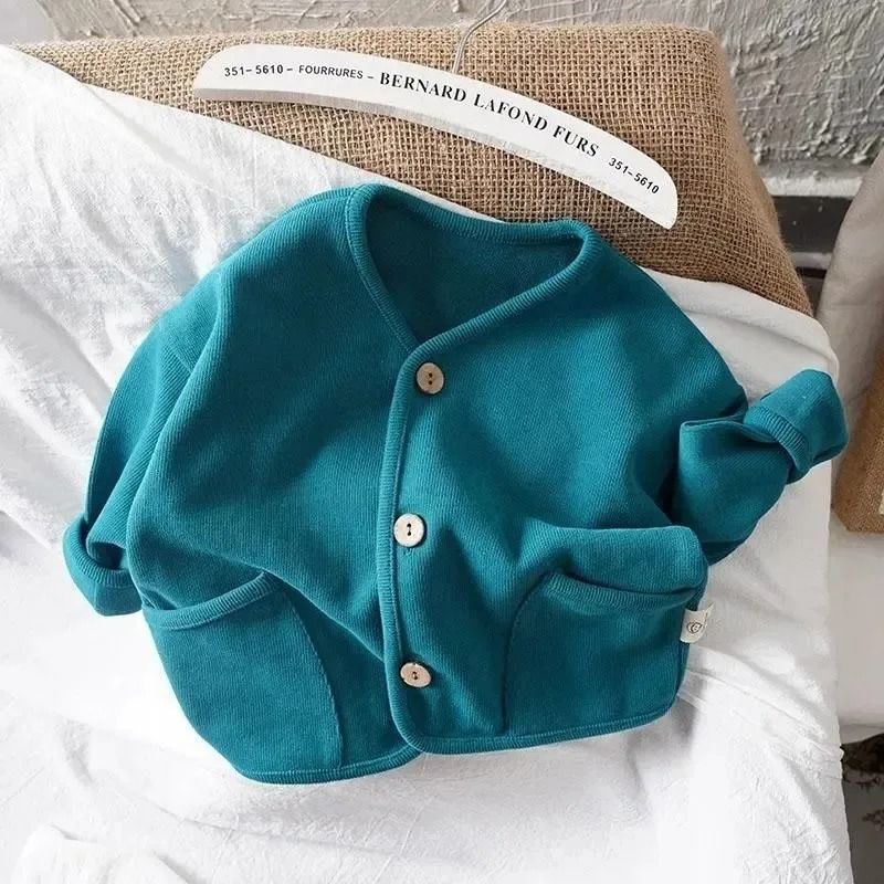 Kids Cotton Cardigan Jacket Korean Style Loose Autumn Top For Boys And Girls 3