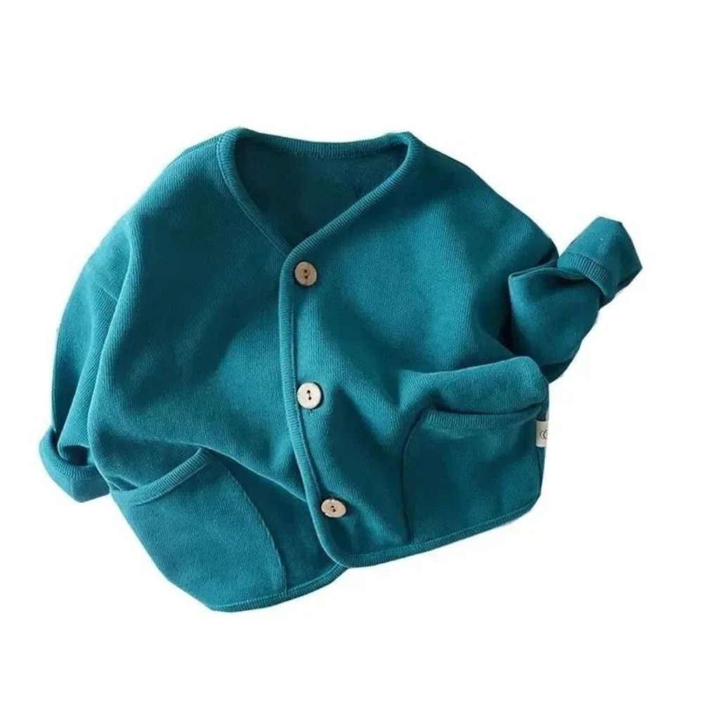 Kids Cotton Cardigan Jacket Korean Style Loose Autumn Top For Boys And Girls 5