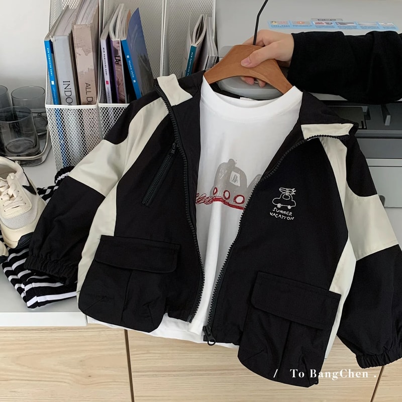 Kids Boys Hooded Cartoon Jacket Korean Style Zipper Casual Coat 5