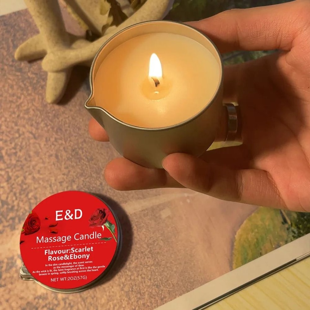 Rose Massage Oil Candle Aromatherapy Body Oil Candle For Home Spa Relaxation 17