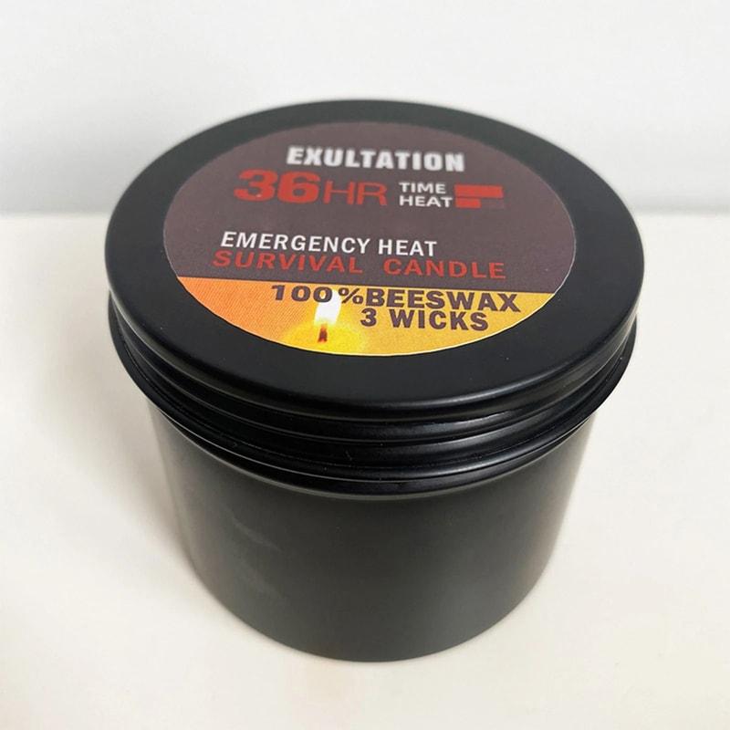 36 Hour Emergency Survival Candle Long Burning Odorless Backup Candle With Lid 3