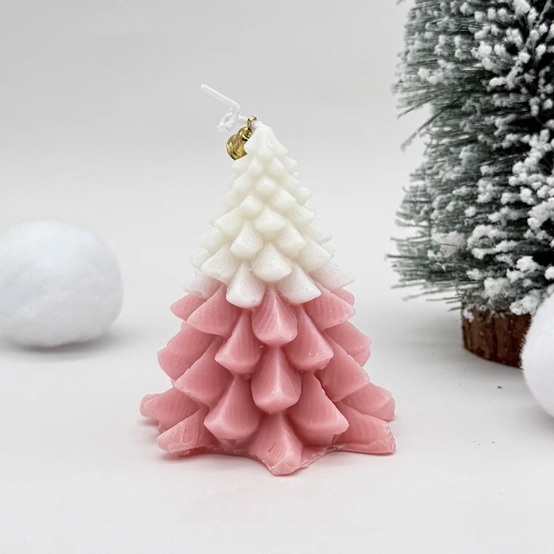 Festive Christmas Tree Shaped Candle Holiday Scented Decorative Candle 3