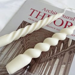 pastel twisted taper candles unscented soy wax decorative candle set of 2