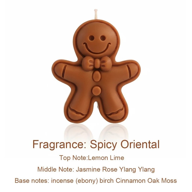 Festive Gingerbread Man Scented Candle Cute Christmas Aromatherapy Decorative Candle 2