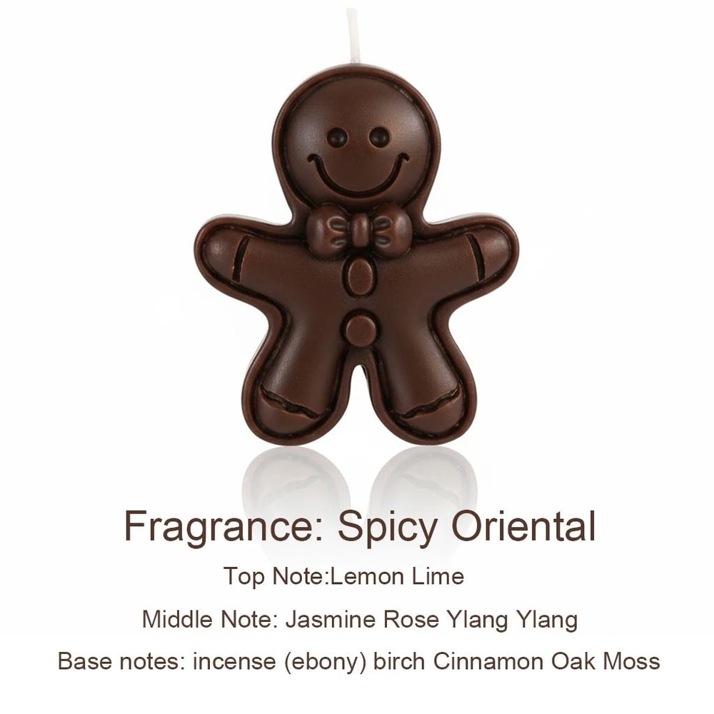 Festive Gingerbread Man Scented Candle Cute Christmas Aromatherapy Decorative Candle 3
