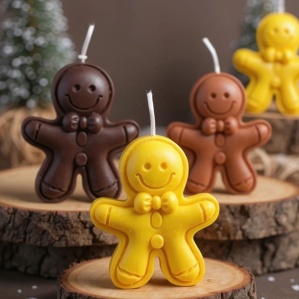 Festive Gingerbread Man Scented Candle Cute Christmas Aromatherapy Decorative Candle 5