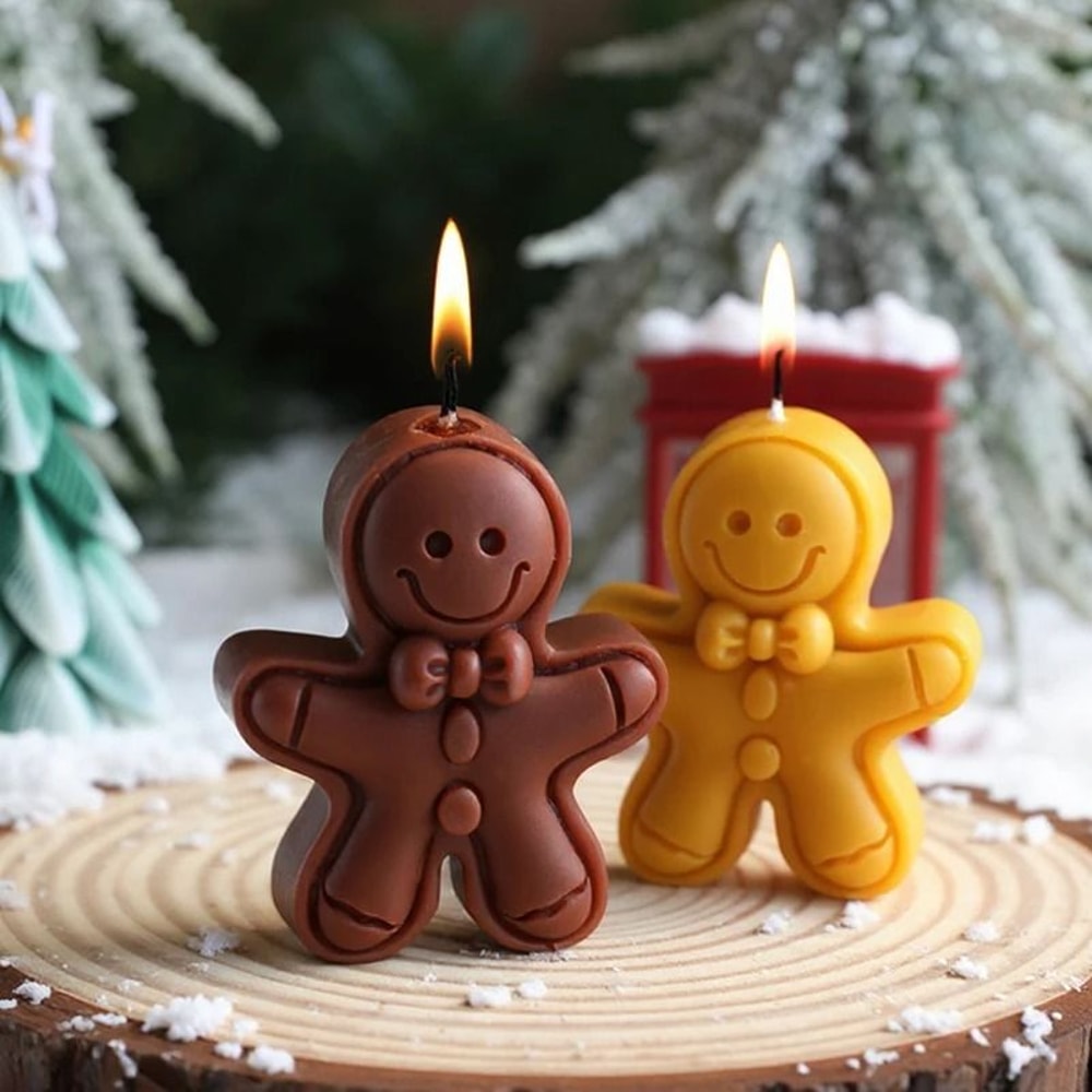 Festive Gingerbread Man Scented Candle Cute Christmas Aromatherapy Decorative Candle 6