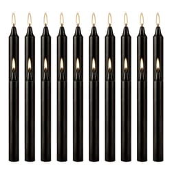 classic black dinner candles set drip free unscented table candles pack of 20