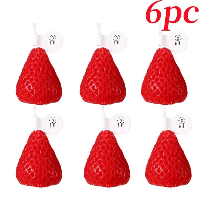 Cute Strawberry Scented Candle Set Handmade Soy Wax Fruit Candles Pack Of 15 2