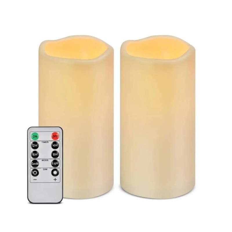 Candlium Flameless LED Pillar Candles Battery Operated Flickering Candle Set With Remote 6