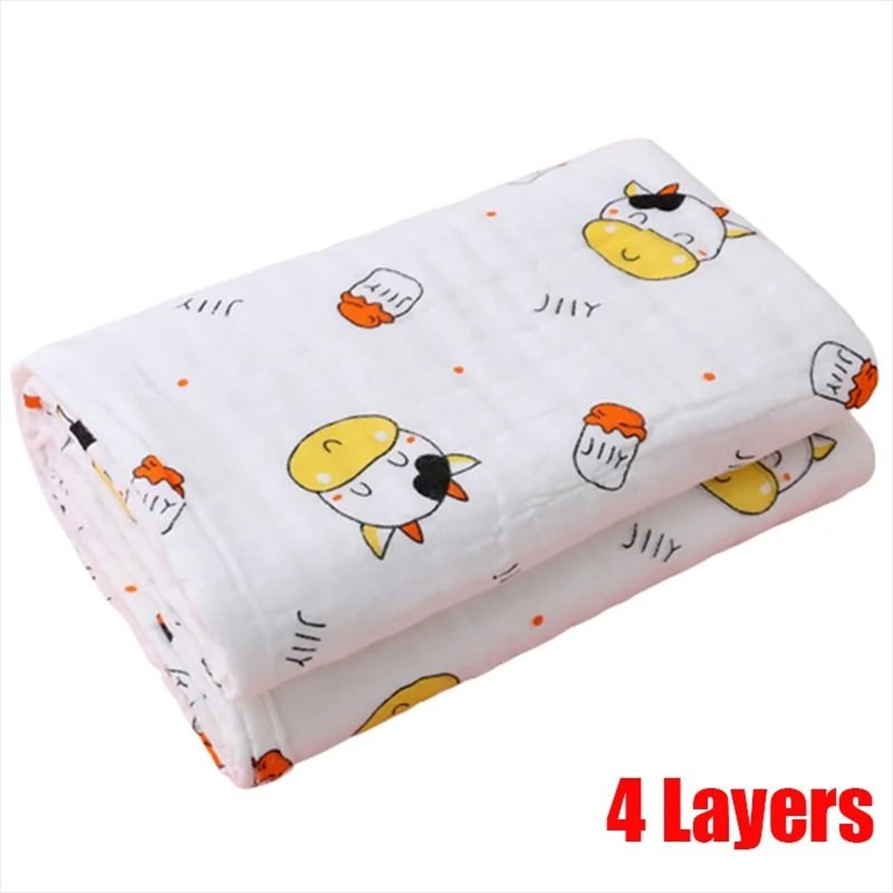 Soft Cotton Baby Bath Towel 6 Layer Gauze Newborn Swaddle Blanket 3