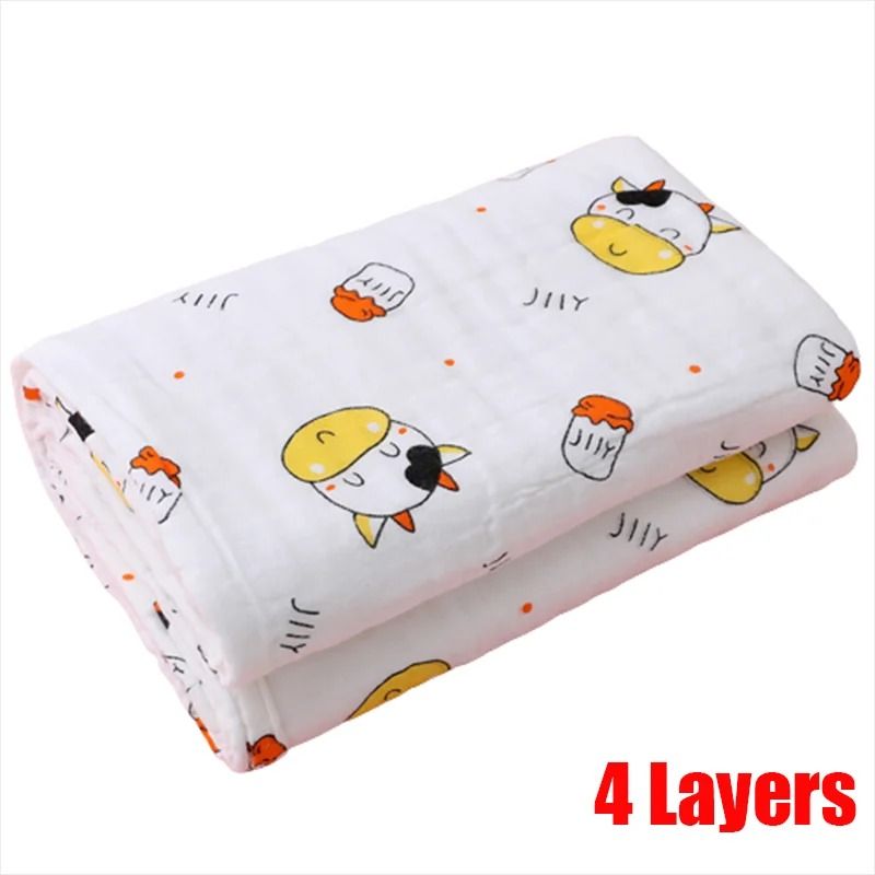 Soft Cotton Baby Bath Towel 6 Layer Gauze Newborn Swaddle Blanket 3