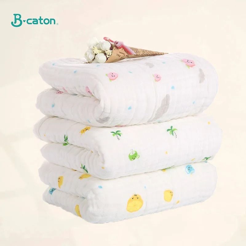 Soft Cotton Baby Bath Towel 6 Layer Gauze Newborn Swaddle Blanket 0