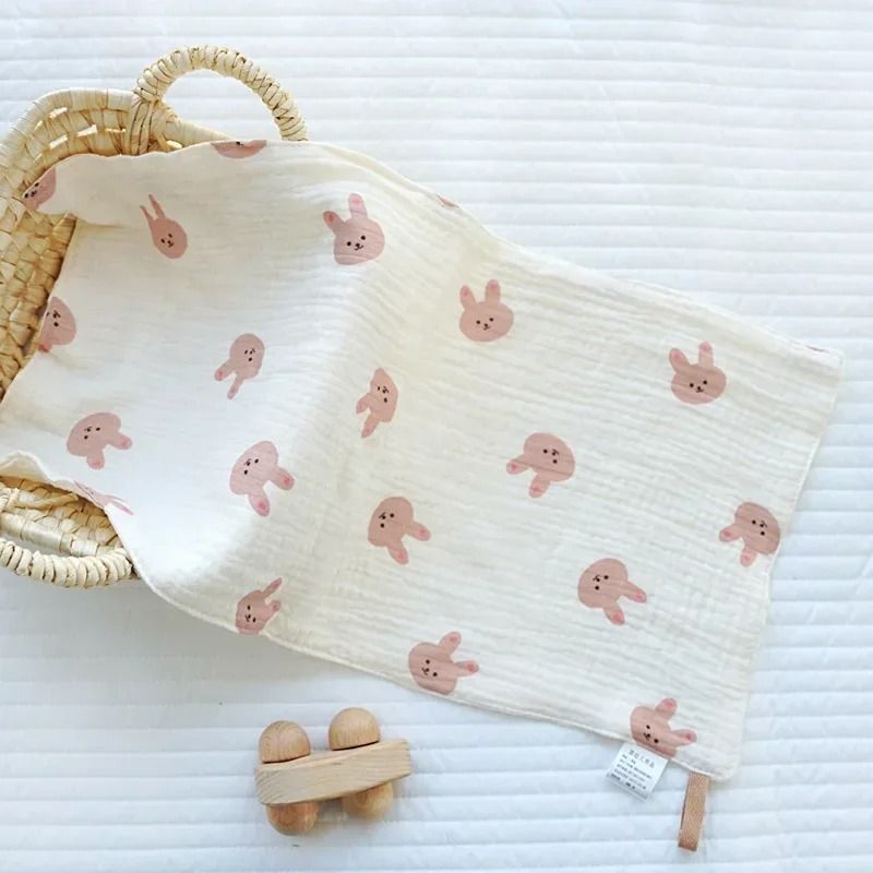 Soft Cotton Baby Face Towel Muslin Bear Newborn Burp Cloth Washcloth 1