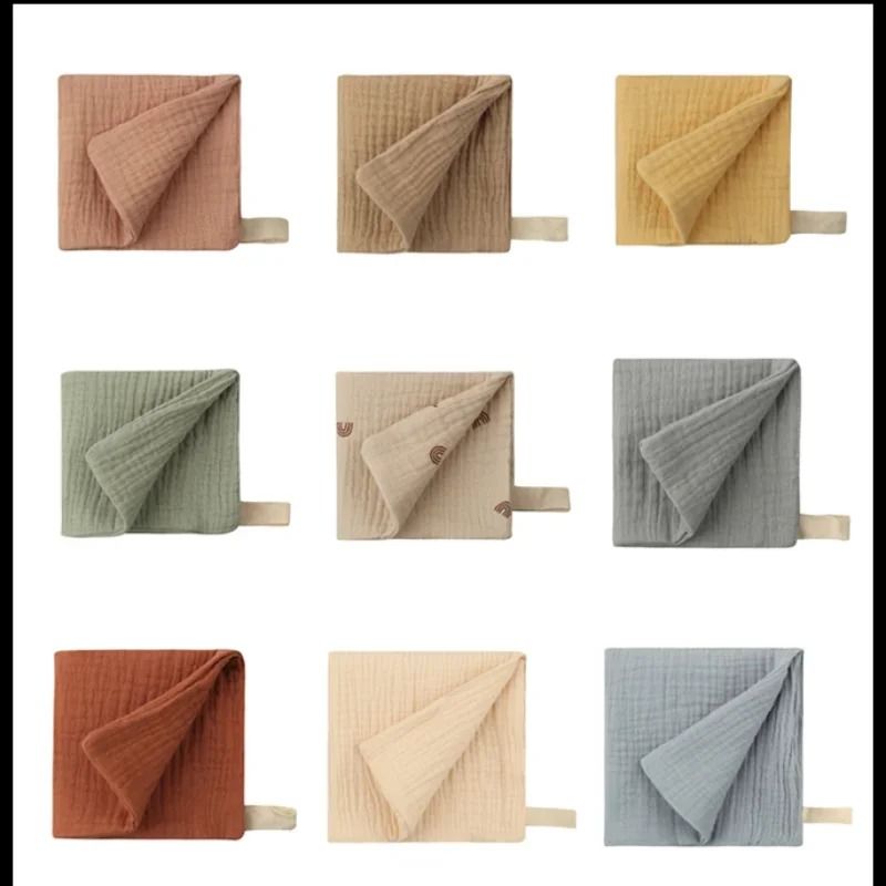 Soft Muslin Baby Washcloth Set Cotton Gauze Newborn Face Towels Pack Of 5 0