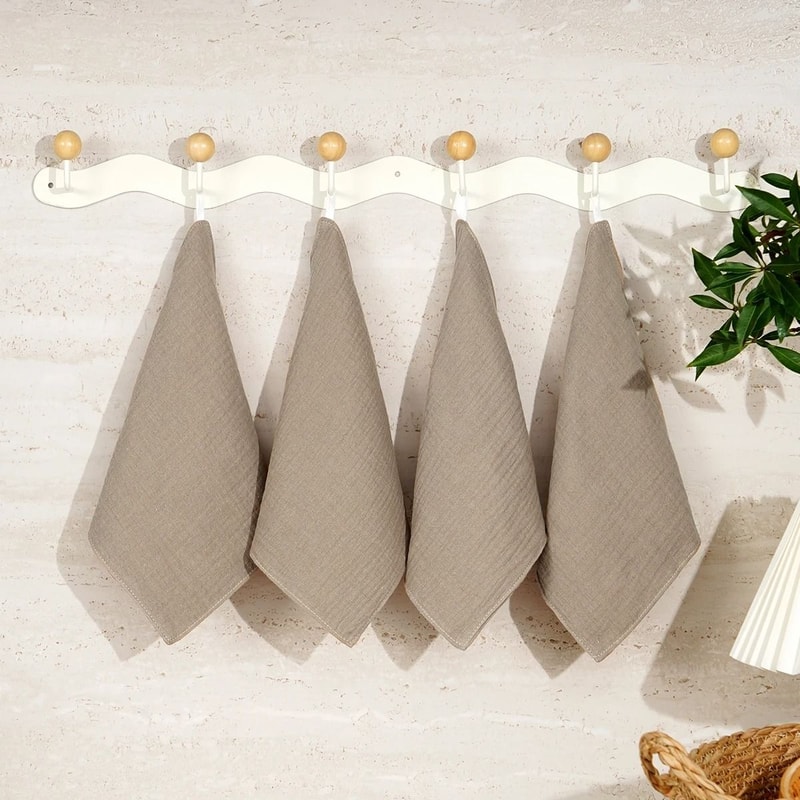 Happyflute Cotton Muslin Baby Washcloth Set Soft Newborn Face Towels Pack Of 4 4