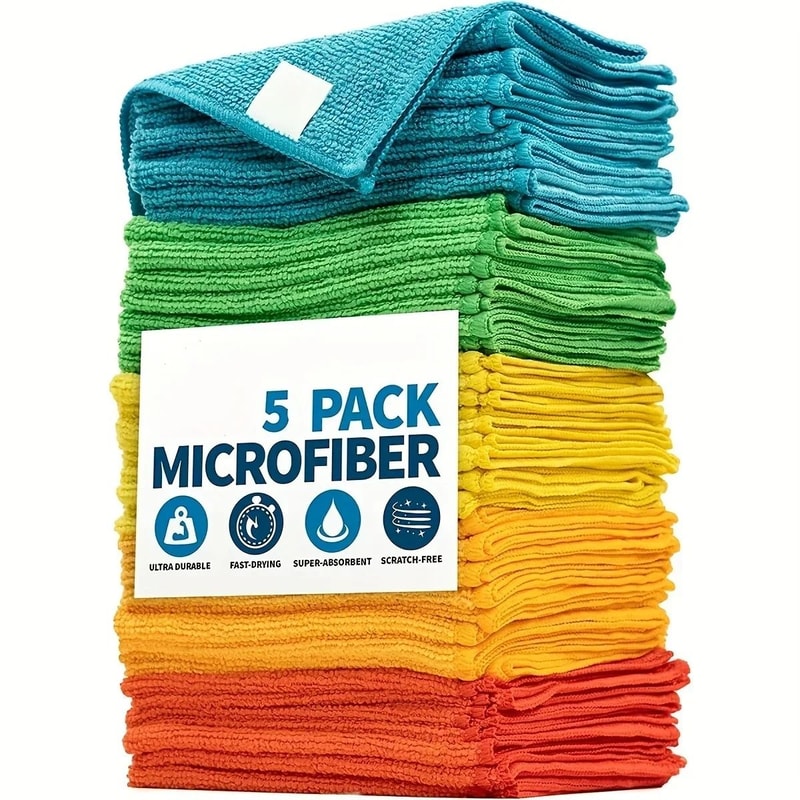 Ultra Absorbent Microfiber Cleaning Cloth Multi Purpose Dishwashing Cloth Reusable Kitchen Cleaning 2